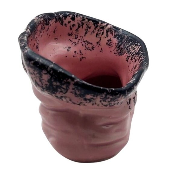 Vintage Elf Boot Shoe Pink Black Ceramic Planter Mid-Century Modern - Picture 7 of 7